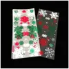 12.5 * 27.5cm 크리스마스 선물 가방 식품 OPP 플랫 가방 산타 클로스, 눈, 트리 인쇄 작은 선물 가방