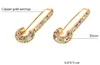 Wholesale-Fashion Women Earring Design With Full Crystal Safety Pin Shape Ear Gold Plated Trendy Gorgeous Women Jewelry3079436