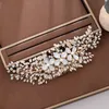 Nuovo fatto a mano in oro fiore di cristallo da sposa pettini per capelli decorazione della testa delle donne accessori per capelli da sposa copricapo gioielli per capelli291E3236545