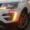 2PCS For Ford Explorer 2016 2017 2018 Yellow Turn Signal Function Car LED DRL 12V LED Daytime Running Light Daylight