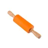 Atacado Home Silicone Rolling Pin Kids Pastelaria Pastelaria Panela De Madeira Silicone Rolling Pins Cozing Cozinha Cozinha Ferramentas