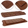 Moules à chocolat en Silicone, pas facile à coller, facile à enlever les aliments, deux Styles différents de moule de cuisson au chocolat brun 2 pièces