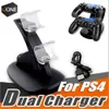 Double chargeurs pour ps4 xbox one manette sans fil 2 usb LED Station de chargement support de montage pour station de jeu PS4 gamepad avec boîte