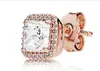Designer de luxo feminino brincos 925 prata esterlina quadrado cz zircon diamante rosa banhado a ouro brincos de estilo europeu jóias6868598