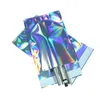 100pcs 레이저 셀프 씰링 플라스틱 봉투 우편 보관 가방 홀로그램 선물 쥬얼리 폴리 접착제 택배 포장 Bags1