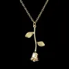 Güzellik Çiçek Gül Kolye Gümüş Gül Altın Kolye Zincir Kadınlar için Canavar Moda Takı sevgililer Günü Hediyesi