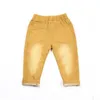 Çocuk Tasarımcı Giysileri Erkek Ince Kot Erkek Bebek Yumuşak Örgü Kot Çocuk Bahar Sonbahar Uzun Pantolon Çocuk Moda Rahat Pantolon ZYQA451