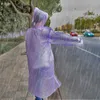 Disponibel regnrock en gång regnskur Vuxen bärbar utomhus engångs transparent regnrock för vandring camping resa klättring tra006