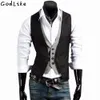 Mens Suit Vest Custom made Brand Designer Formal Business Dress Slim Fit Gilet Male Sleeveless Waistcoat