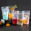 Şeffaf Öz Mühür İçecek Çanta ile Straw Buzlu Plastik İçecek DIY Konteyner Çanta Parti Meyve Suyu İçecek Kılıfı VT0437 Drink