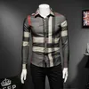 2024 new men's tops plaid long-sleeved shirts European station spring and autumn personality all-match fashion casual trend shirts S-5XL