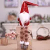Christmas Gnomes Stripe Long Legs Faceless Doll Old Man Pendants Home Window Xmas Decoration About 50*11cm 18% Discount XD24838