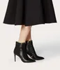 Hot Sale-enuine Leather Pointed Toe Ankle Boot Lady Bottes Femme With Original Box