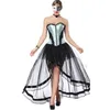 Femmes Taille Élastique Noir Maille Tulle Hi-lo Étage Longueur Longue Jupe Swing pour Burlesque Corset Top Parfait Halloween Outfit Jupes Plus La Taille