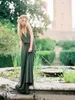 Bohemian Style Country Bridesmaid Dresses Spring New Spaghetti Low Cut Back Olive Green Chiffon Maid Of Honor Wedding Dresses Chea254L