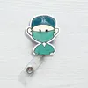 Cute Korea Badge Rolka Chowany Pull Buckle ID Uchwyt Odznaka Badge Kołki Pasek Szpitalny Biuro Dostawy Anti-Lost Clip