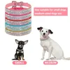 XS / S / M / L Collar Bling Rhinestone Dog Collar Pet PU Läder Crystal Diamant Puppy Djur Krage och Leashes för Dog Tillbehör