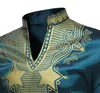 New Mens Designer Shirts Green Printed Men V Neck T-shirt Long Sleeved Casual T-shirt Free Shipping