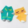 5 Styl bawełniany dinozaur Socks Baby Gumowe sloty skarpet podłogowe kreskówki małe dzieci