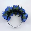 10 pcs MOQ Colorido Rose Flor Headbands Headband Do Cabelo Do Cabelo Guirlanda Acessórios Floral Crown Hairband com Elastic Rubber Band