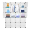 20 Storage Cube Organizer Plastic Cubby Shelving Drawer Unit, DIY Modular Bookcase Closet System Cabinet with Translucent Design for Clothes