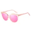 Top Selling Women's Sunglasses Dames Merk Designer Dames Cat Eye Sunglasses Frame met parels en studs Flowing Hoge kwaliteit glazen
