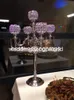 Novo estilo de braços de mesa topo lustre centrais de casamentos candelabros de cristal sem furacão de vidro best01128