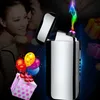 creative Fashion luxury patent Plasma dual arc Electronic USB Rechargeable cigarette Lighter windproof touch control power display A68828