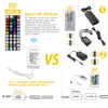 Bande lumineuse Led RGB SMD5050 12V, bande lumineuse Led à couleur changeante, avec télécommande RF 44 touches, adaptateur 2 en 1