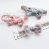Baby Girls Bowknot Crown Headband Kids Lace Elastic Princess Hair Band Fashion Colorful Pompom Baby Hair Accessories