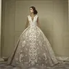 Gown New Ball Dresses Beading Crystal Sheer V Neck Plus Size Lace Appliqued Bridal Gowns Wedding Dress s
