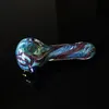 Blown Glass Spoon Pipes Mini Small Bowl Hand Pipe Unique Pot Smoking Pipes Colorful Pyrex Glass Oil Burner Pipe