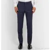 Costumes de mariage bleu marine pour hommes, sur mesure, coupe cintrée, Tuxedos de marié pour hommes, costume de meilleur homme (veste + pantalon + nœud)