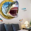 DIY 3D Deniz Altında Köpekbalığı Dünya Art Sticker Yatak Odası Ev Dekor Duvar Sticker Su Geçirmez Duvar Kağıdı