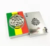 The latest Smoke grinder 38X68MM size aluminum alloy double-layer playing card style cigarette smoking device support custom LOGO