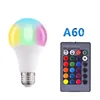 Hot LED Kleurveranderende Afstandsbediening Lamp Lamp LED Kleurrijke RGB Kleur Gloeilamp Plastic Geklas Aluminium Slimme Bulb