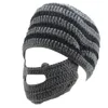 Unisex Womens Mens Crochet Halloween Funny Knit Fake Stubble Beard Ski Snowboarding Detachable Facemask Beanie Wind Mask Guard