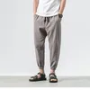 Heren broek lente zomer mannen casual heren zakelijk broek dun linnen losse elastische taille Chinese stijl rechte men1