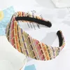 Weaving Rafia Stripe Headband Women Fashion Handmade Hair Hoop Bezel Accessori per capelli colorati a tesa larga