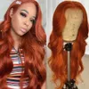 Ishow Body Wave 13x1 кружева передний парик имбирь синий красный розовый 99J красочные предварительно сорванные волосы для волос для женщин все возрасты 8-28 дюймов