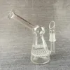 4.7Inchs Small Glass Bong Hookahs Water Pipes 2Layer Honeycomb Perc Heady Oil Rigs with Bowl Shisha