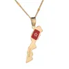 Collana con ciondolo mappa Maroc color oro. Gioielli alla moda con ciondolo mappa Marocco