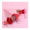 Emballage cadeau 5 pièces solide Pvc Triangle boîte emballage unique Rose fleur emballage saint valentin fleuriste décor Boxes1