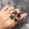 Hot Jewelry Wholesale Trendy Micro-inlaid Zircon Full Diamond Honeycomb Diamond Gold and Silver Rose Edge Rings