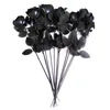 10 pcs 45 cm Black artificiel Rose Flower Halloween Fleurs de mariage Party Home Falle Flower Dcor Product243e