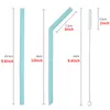 Reusable Silicone Drinking Straw Foldable Foodgrade Safe Straws Folded Bent Straight Juice Straw Kitchen Bar Accessory 6 Colors D1496631