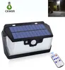 Solar Powered Outdoor Lighting 800LM 55leds IP65 Waterproof Solar Powered Outdoor Lighting PIR Sensor Solar Lamps with Remote Controller