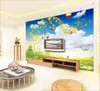 2019 New 3d Wallpaper outdoor beautiful scenery fluttering musical notes customize your favorite romantic wall paper