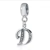 Letter Charms for European Bracelets Necklace Authentic 925 Sterling Silver A-Z Pendant Beads DIY Alphabet Accessories Fit Making 269T