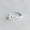Prosty Hollow Star Otwarty pierścień Real 925 Srebrny sześciokąt Jewelry Modna Moda Teen Girl